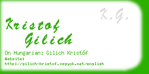 kristof gilich business card